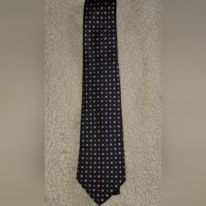 Paco Rabanne Paris Vintage Black Tie with Red and Gold Dots Made In Italy